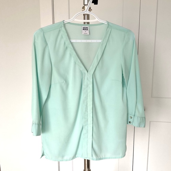 Mint Green Half Sleeve Blouse - XS - Picture 1 of 8